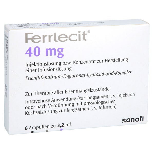 Ferrlecit 40 mg Inj.Lsg.bzw.Konz.Her.Inf 6X3,2 ml