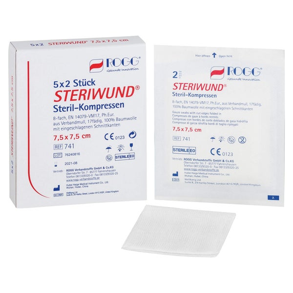 ROGG Steriwund Kompr.10x10 cm steril 8fa 5X2 St