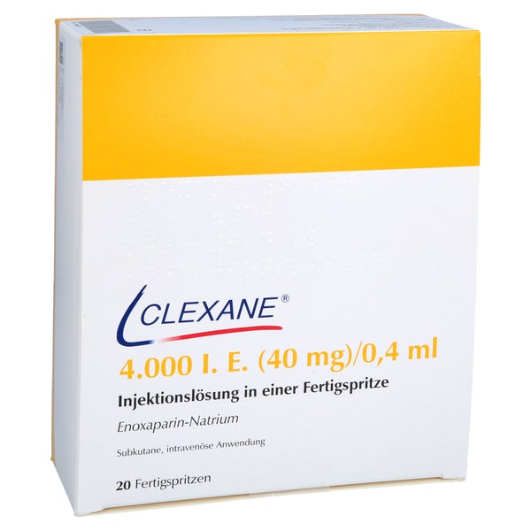 CLEXANE 4.000 I.E. 40mg/0,4ml Inj.-Lsg.i.e.F.-Sp. 20 St