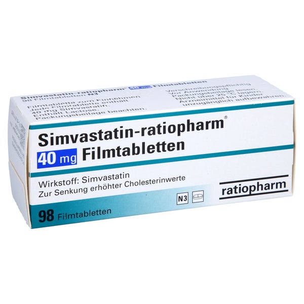 SIMVASTATIN-ratiopharm 40 mg Filmtabletten 98 St