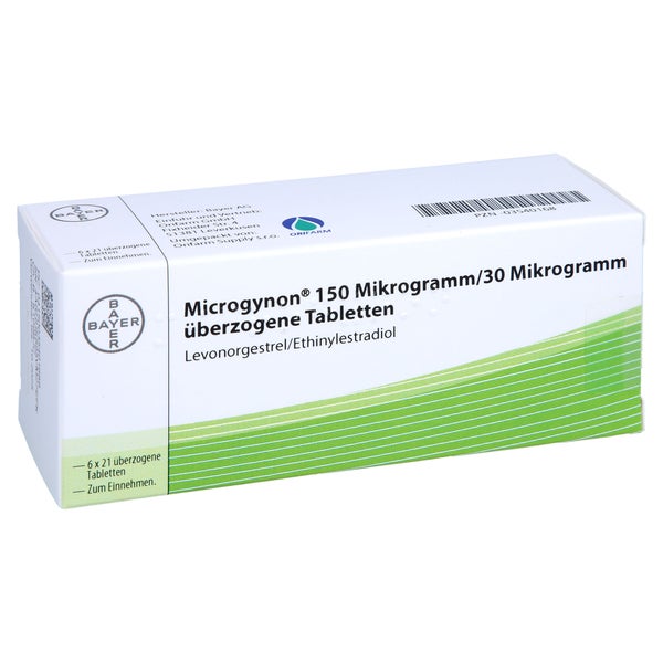 Microgynon 21 Überzogene Tabletten 6X21 St