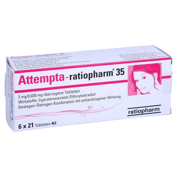 ATTEMPTA-ratiopharm 35 2mg/0,035mg überz.Tabl. 6X21 St