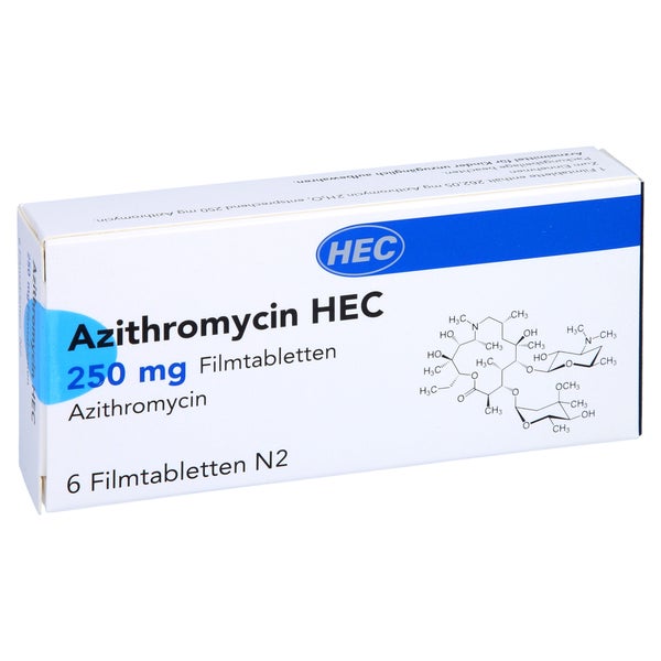Azithromycin HEC 250 mg Filmtabletten 6 St
