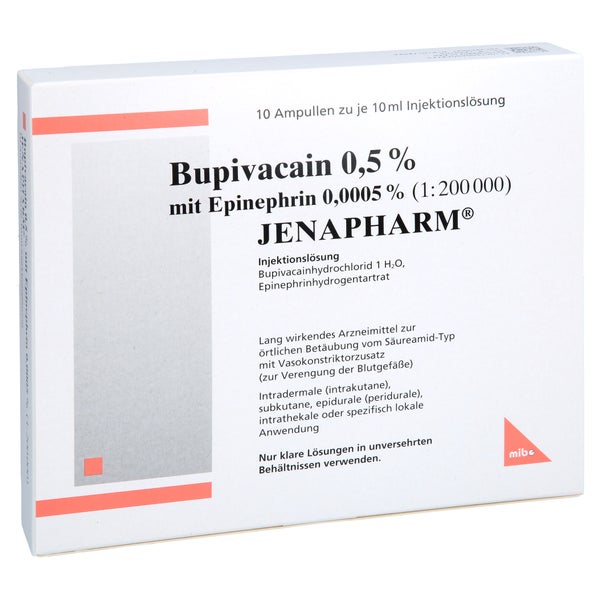 BUPIVACAIN 0,5% m.Epineph. Jenapharm Ampullen 10X10 ml