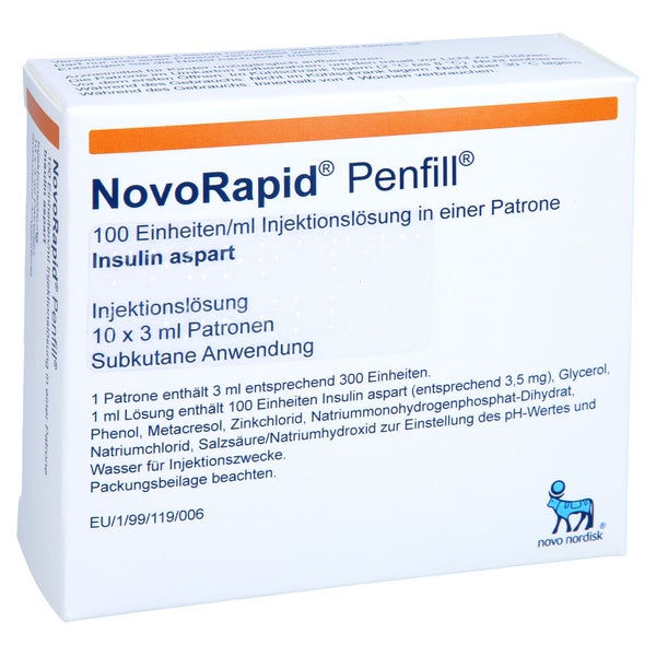 NOVORAPID Penfill 100 E/ml Inj.-Lsg.i.e.Patrone 10X3 ml