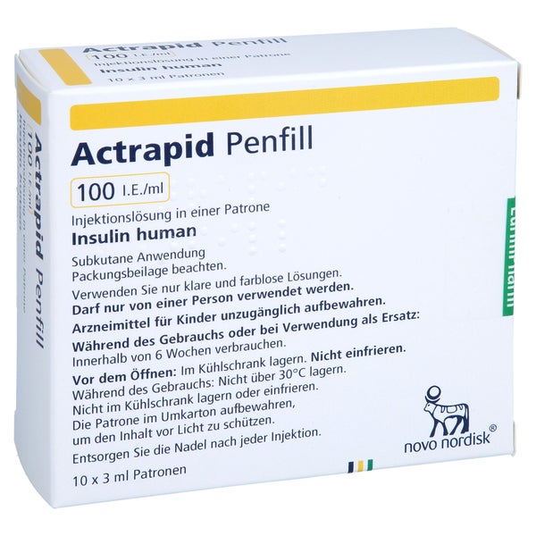 ACTRAPID Penfill 100 I.E./ml Inj.-Lsg.i.Patrone 10X3 ml
