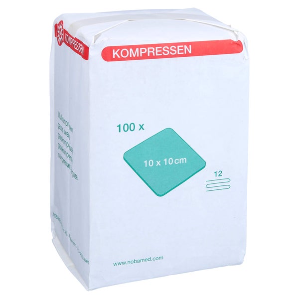 Mullkompressen 10x10 cm unsteril 12fach 100 St