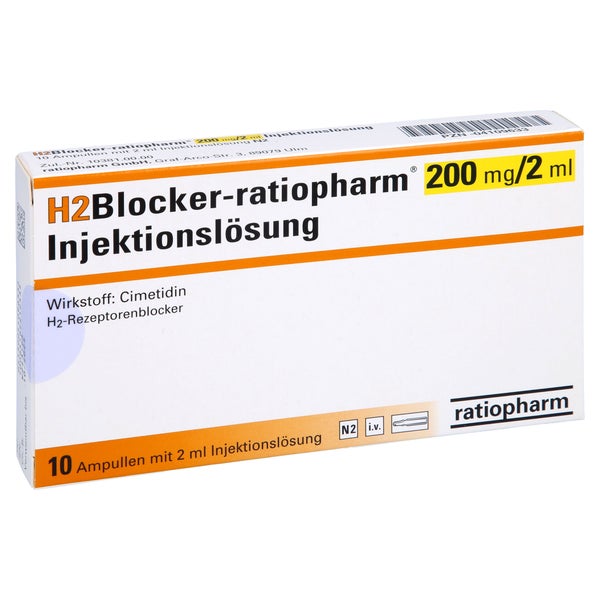 H2 BLOCKER-ratiopharm 200 mg/2 ml Injekt.-Lsg.Amp. 10X2 ml