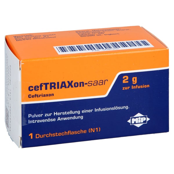 CEFTRIAXON-saar zur Infusion 2 g P.z.H.e.Inf.-Lsg. 1X50 ml