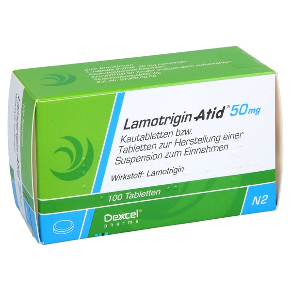 LAMOTRIGIN Atid 50 mg Kautbl./Tbl.z.H.e.Sus.z.Ein. 100 St
