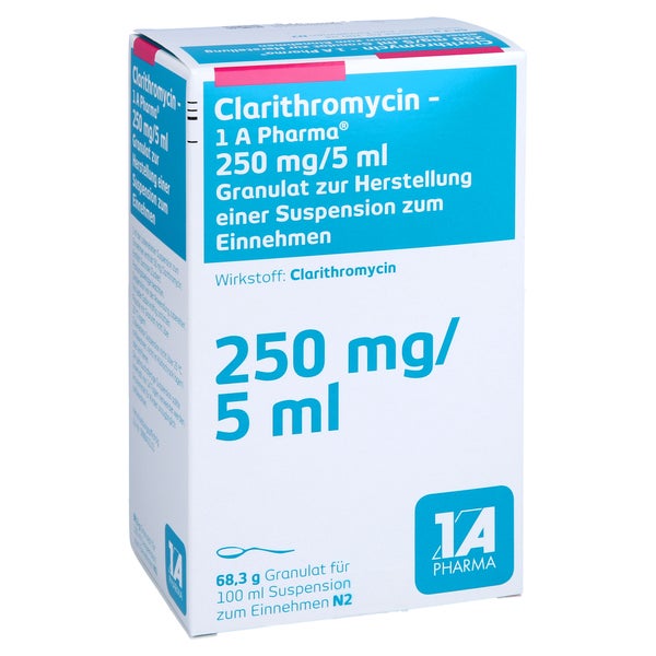 CLARITHROMYCIN-1A Ph.250mg/5ml Gran.z.Susp.-Herst. 100 ml