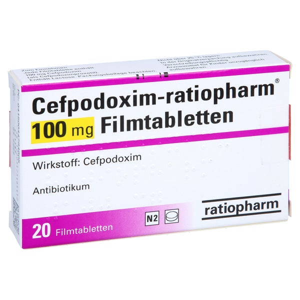 CEFPODOXIM-ratiopharm 100 mg Filmtabletten 20 St