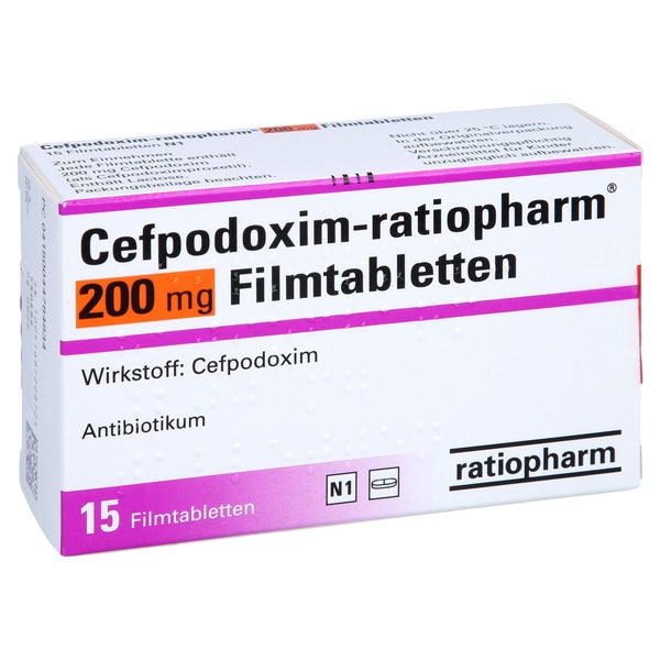 CEFPODOXIM-ratiopharm 200 mg Filmtabletten 15 St