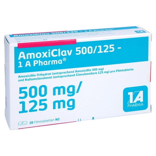 AMOXICLAV 500/125-1A Pharma Filmtabletten 20 St