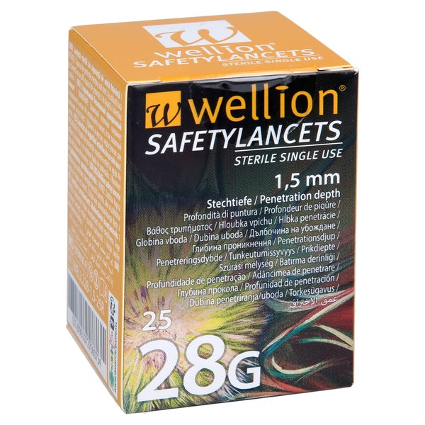 Wellion Safetylancets 28 G Sicherheitsei 25 St