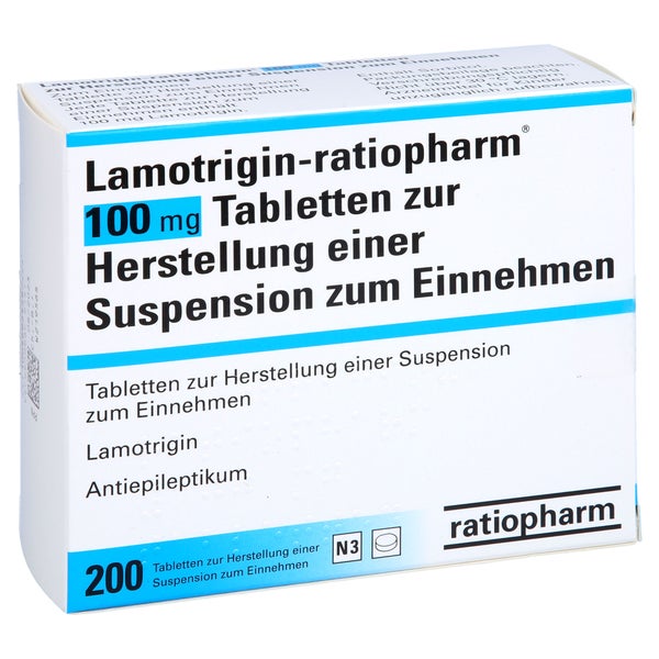 LAMOTRIGIN-ratiopharm 100 mg Tbl.z.H.e.Sus.z.Einn. 200 St