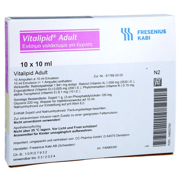 Vitalipid Adult Emulsion zur Infusion Am - Reimport 10X10 ml