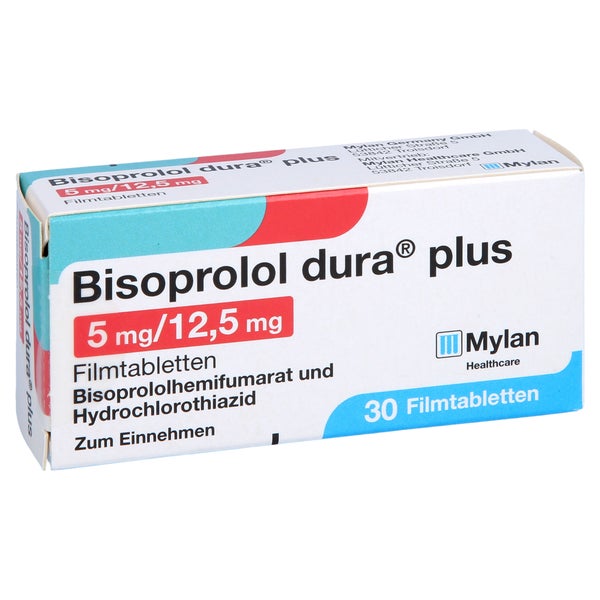 BISOPROLOL dura plus 5 mg/12,5 mg Filmtabletten 30 St