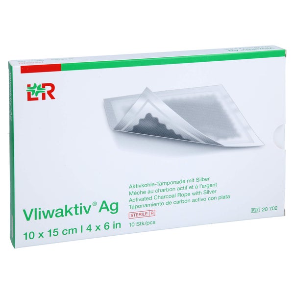 Vliwaktiv Ag Aktivkohle-Tamponade 10 x 15 cm 10 St