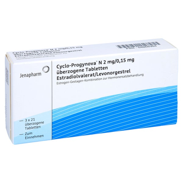 CYCLO PROGYNOVA N 2 mg/0,15 mg überzogene Tab. 3X21 St