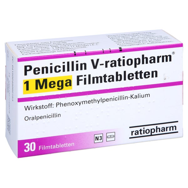 PENICILLIN V-ratiopharm 1 Mega Filmtabletten 30 St