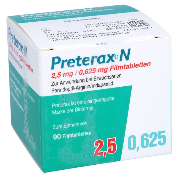 PRETERAX N 2,5 mg/0,625 mg Filmtabletten 90 St