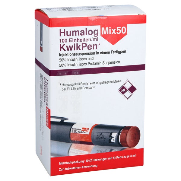 HUMALOG Mix 50 100 E/ml KwikPen Injektionssusp. 10 St