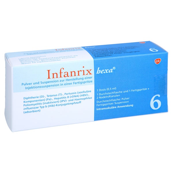 INFANRIX hexa Fertigspr.Plv.u.Susp.z.H.e.Inj.Susp. 1 St