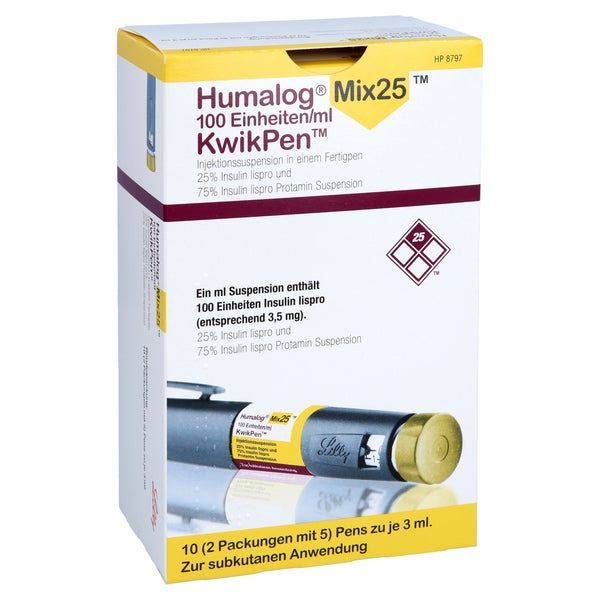 HUMALOG Mix 25 100 E/ml KwikPen Injektionssusp. 10 St