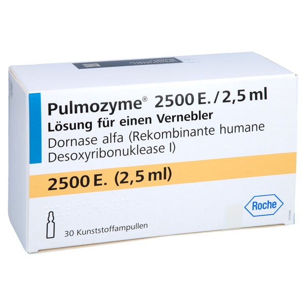 PULMOZYME 2.500 E./2,5 ml Lsg.f.Verneb.Kunsts.Amp. 30 St