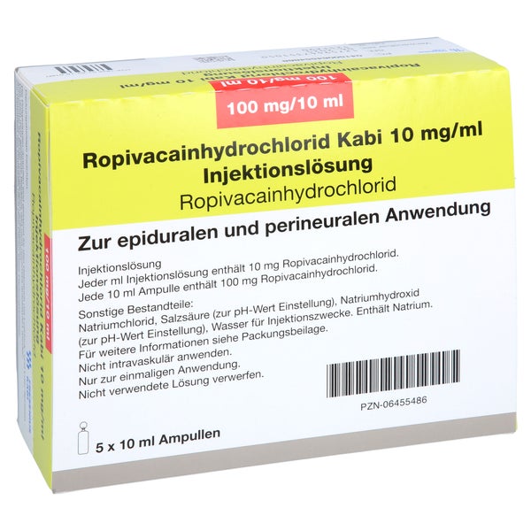 ROPIVACAINHYDROCHLORID Kabi 10 mg/ml Inj.-Lsg. 5X10 ml