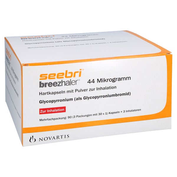 SEEBRI Breezhaler 44 Mikrogramm Hartk.m.Plv.z.Inh. 3X30 St