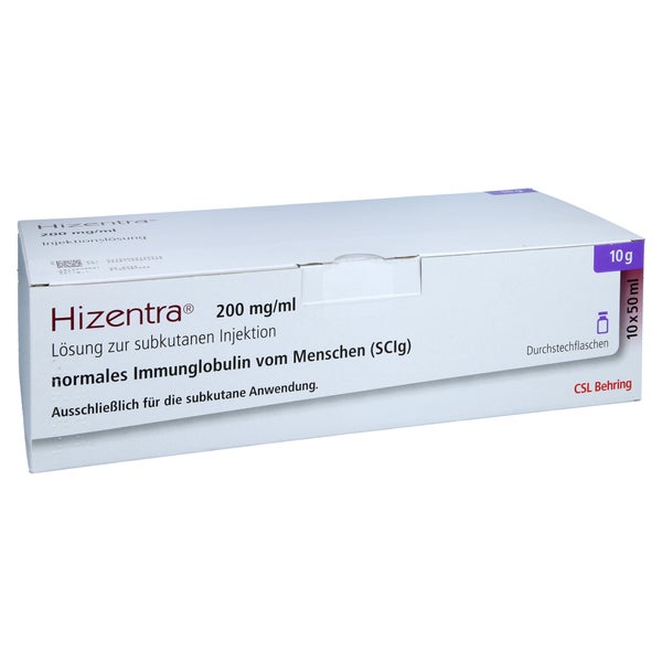HIZENTRA 200 mg/ml Lsg.z.subkutanen Injektion 10 g 10X50 ml