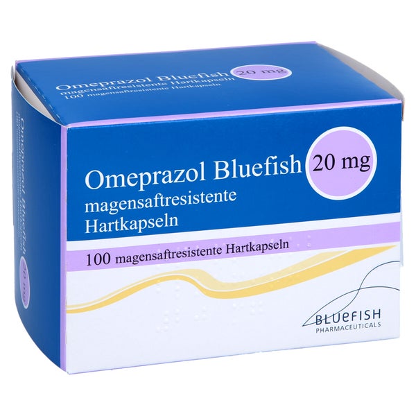 OMEPRAZOL Bluefish 20 mg magensaftres.Kapseln 100 St