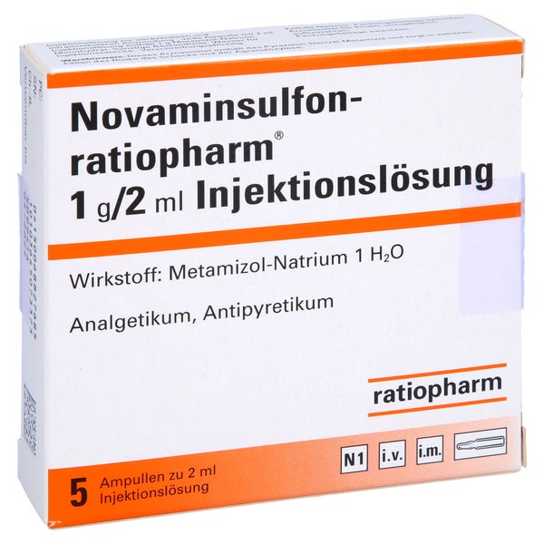 NOVAMINSULFON-ratiopharm 1 g/2 ml Inj.-Lsg.Amp. 5 St
