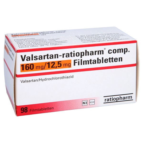 VALSARTAN-ratiopharm comp.160 mg/12,5 mg Filmtabl. 98 St