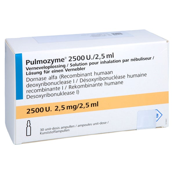PULMOZYME 2.500 E./2,5 ml Lsg.f.Verneb.Kunsts.Amp. 30 St