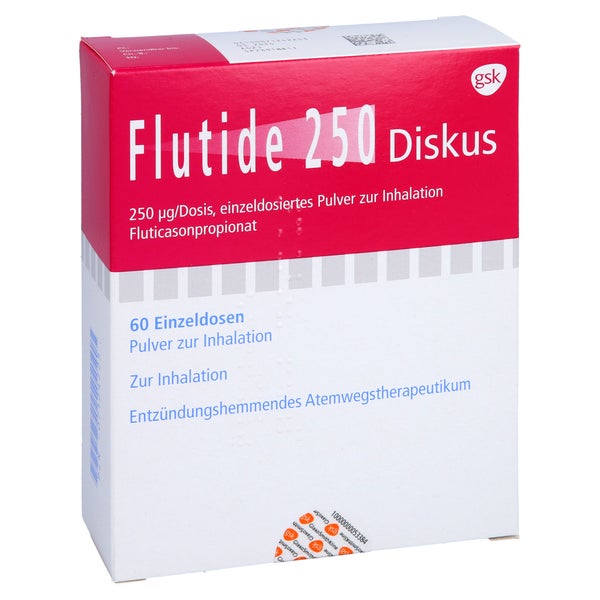 FLUTIDE 250 Diskus einzeldos.Plv.z.Inhalat. 60 St