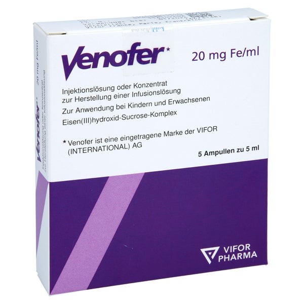 VENOFER 20 mg Fe/ml Injektionslösung Ampullen 5X5 ml