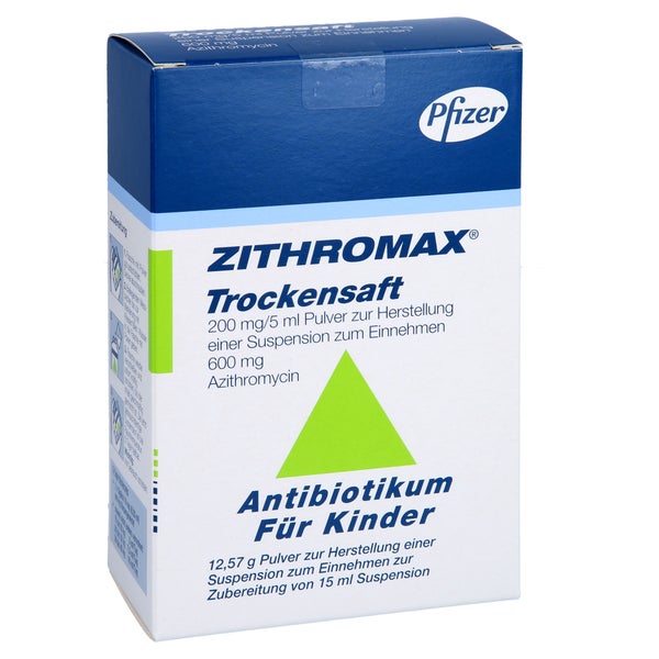 Zithromax Trockensaft Kinder bis 25 kg 15 ml