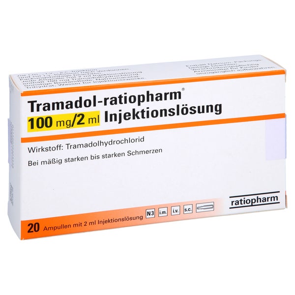 TRAMADOL-ratiopharm 100 mg/2 ml Injektionslsg.Amp. 20 St