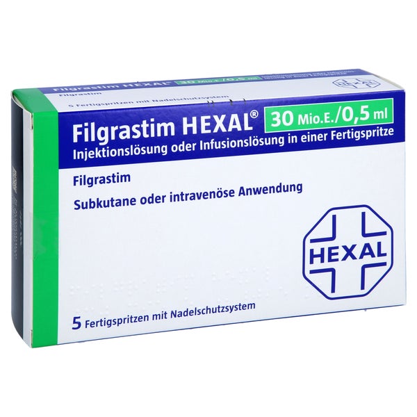 FILGRASTIM HEXAL 30 Mio E/0,5ml Inj./Inf.L.i.e.FS 5 St