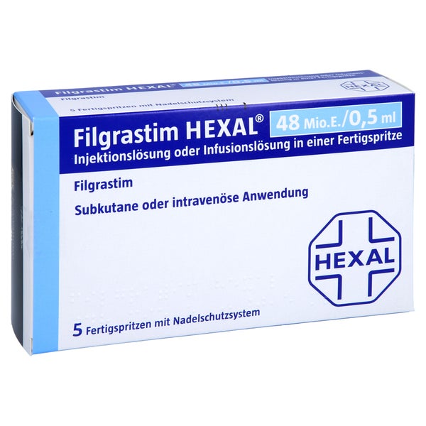 FILGRASTIM HEXAL 48 Mio E/0,5ml Inj./Inf.L.i.e.FS 5 St