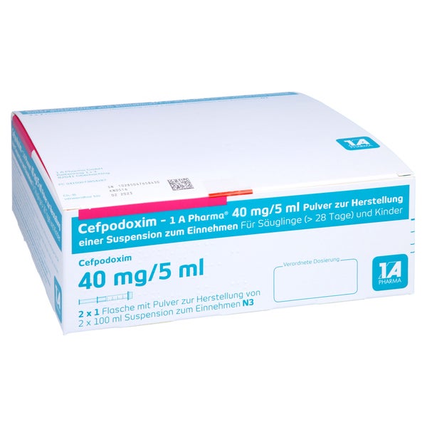 CEFPODOXIM-1A Pharma 40mg/5ml Plv.z.Susp.-Herst. 2X100 ml