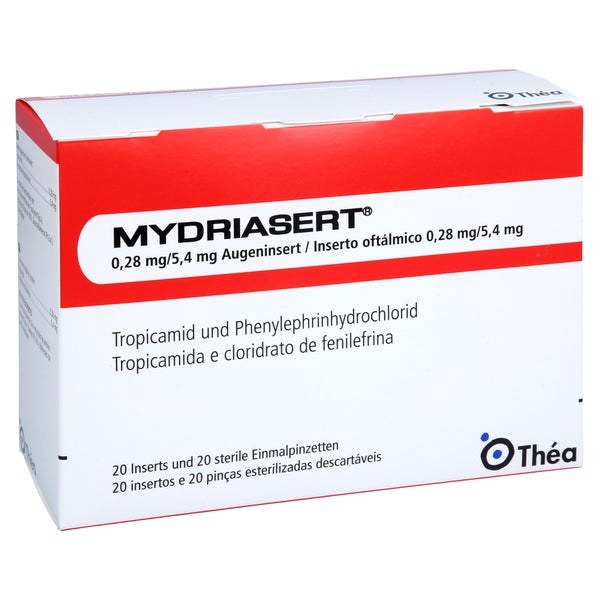 Mydriasert 0,28 Mg/5,4 mg Augeninsert 20 St