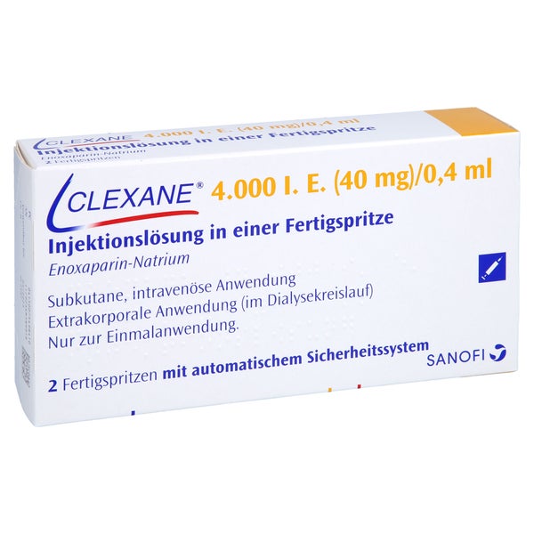 CLEXANE 4.000 I.E. 40mg/0,4ml ILO F.Sp.+Sich-Sys. 2 St