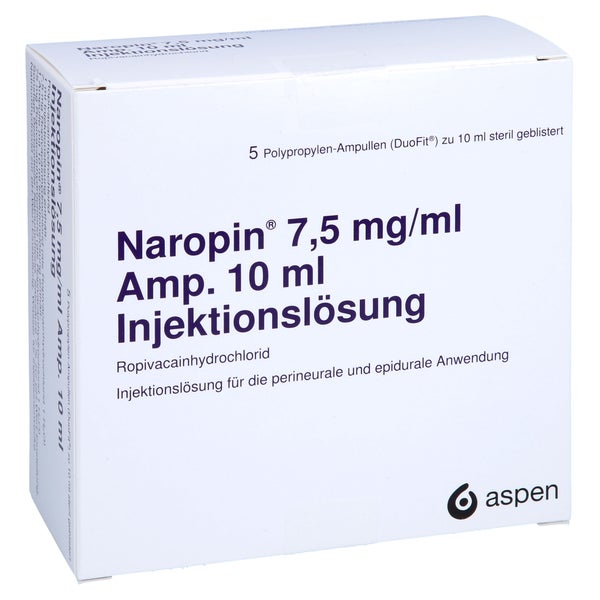 Naropin 7,5 Mg/ml Amp. Injektionslösung 5X10 ml