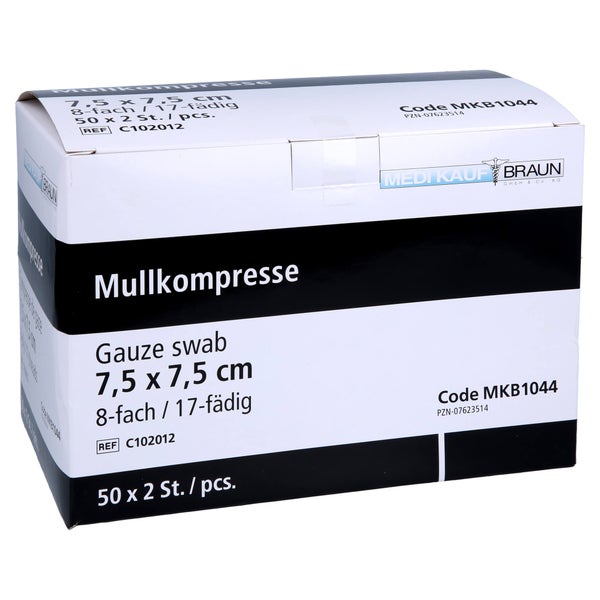 Mullkompressen 7,5x7,5 cm steril 50X2 St
