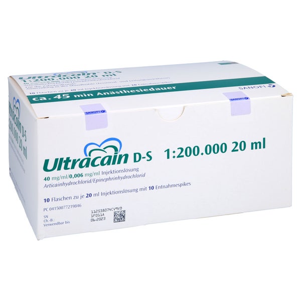 ULTRACAIN D-S 1:200.000 f.d.Zahnheilk.Durchst.-Fl. 10X20 ml