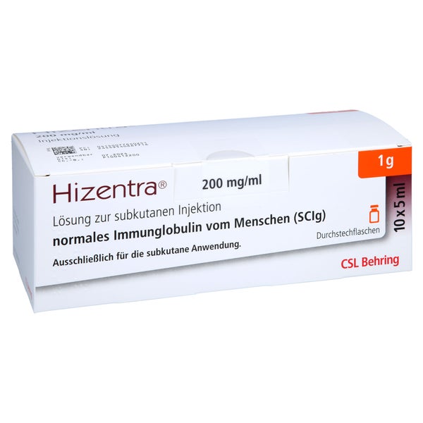 HIZENTRA 200 mg/ml Lsg.z.subkutanen Injektion 1 g 10X5 ml